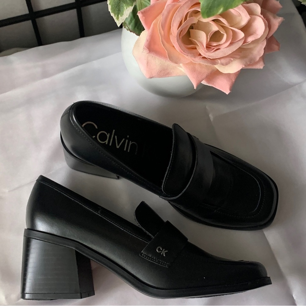 CALVIN KLEIN Ventice Slip-on Chunky Heel Loafers Size 7&1/2 M New W/O Tags 🖤